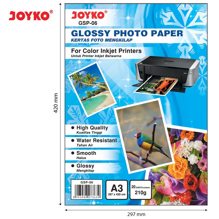 Glossy Photo Paper Kertas Foto Mengkilap GSP-06 20 Sheets Lembar (17)