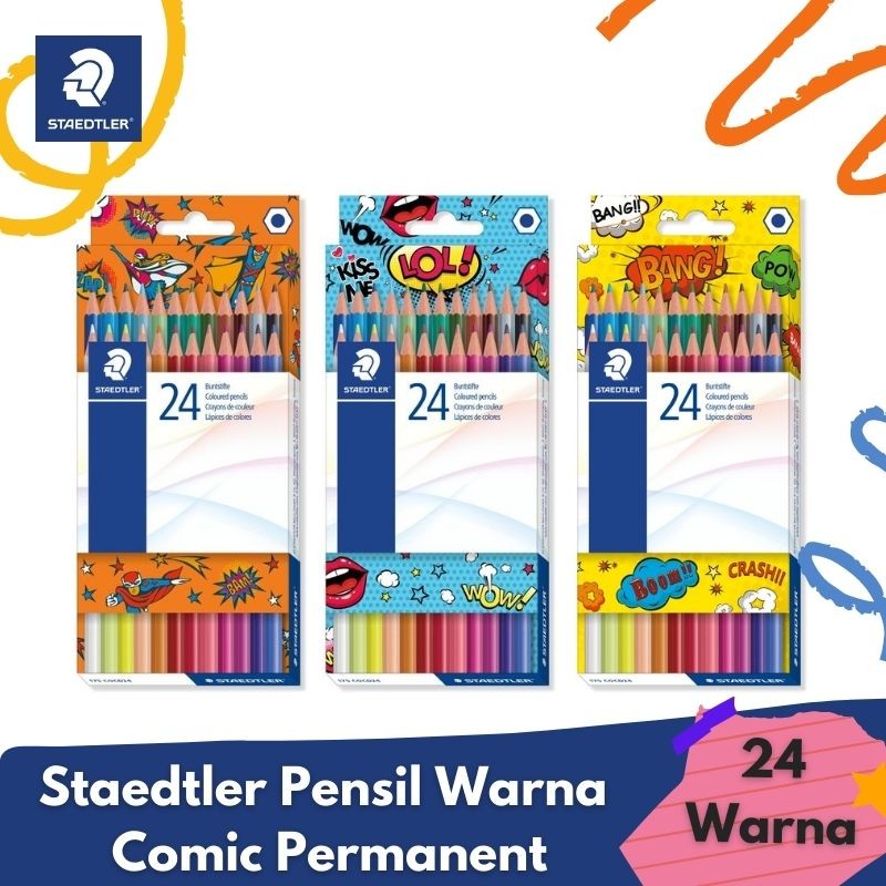STAETDLER Pensil Warna Comic Permanent 175 – 24 Warna (1)