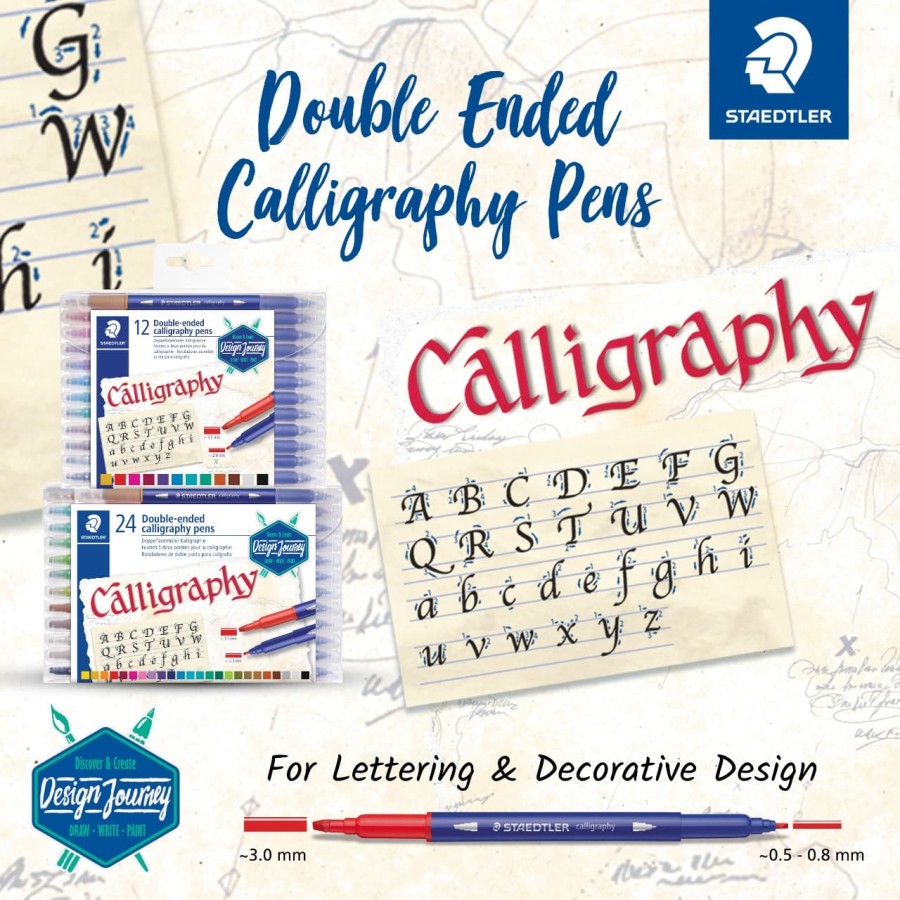 Staedtler Double Ended Calligraphy Pen – Set 12 (38)